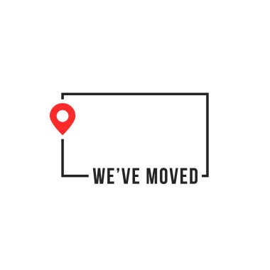İnce çizgi siyah çerçeveyi hareket ettirdik. İlgi alanı kavramı ekommerce teslimatı ya da transfer gibi. doğrusal düz trend modern logottip element grafik sanat minimal tasarımı beyaz arkaplan üzerinde izole