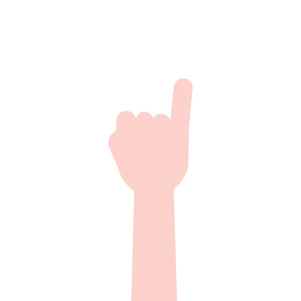 Cartoon Pink Vinger Als Belofte Vlakke Eenvoudige Logotype Grafische Kunst — Stockvector