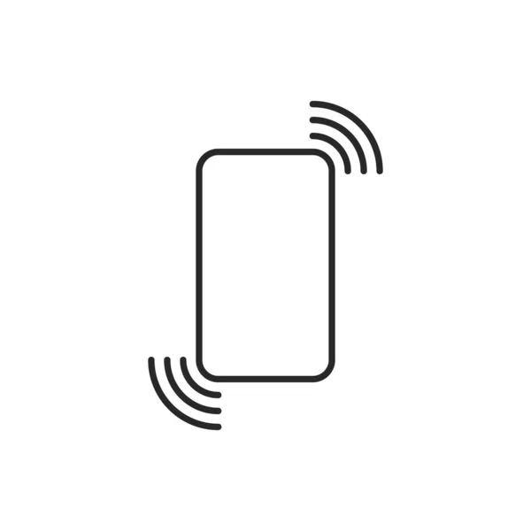 Icône Téléphone Linéaire Comme Appel Vibration Concept Chat Message Son — Image vectorielle