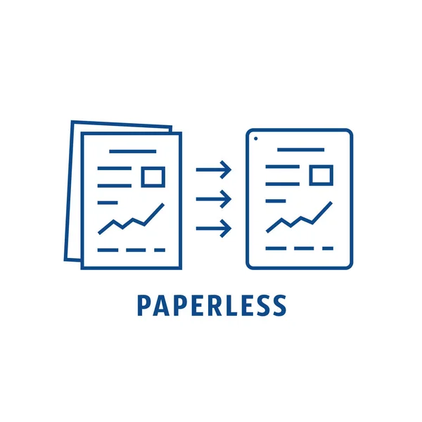 Papír Evolúció Fájlok Mint Papír Nélküli Információbiztonság Vagy Környezetvédelem Fogalma — Stock Vector