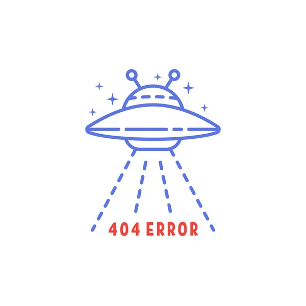 简单404错误与线性Ufo 平面笔划现代标志图形细线艺术设计孤立于白色背景 丢失或错误连接的概念和未发现的像页面一样的神秘网页 图库矢量图片