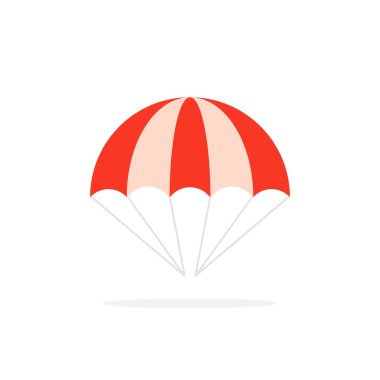 color parachute isolated on white. concept of flying in the sky. flat cartoon style trend modern logo graphic design element