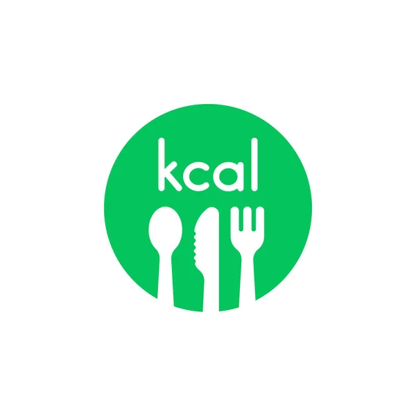 Icono Verde Kcal Como Dieta Saludable Tendencia Color Plano Logotipo Gráficos vectoriales