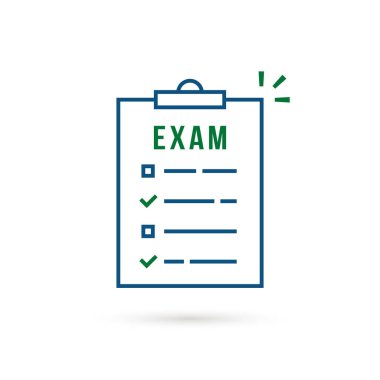 simple thin line examination list icon. concept of easy answers to exam questions in college or university. flat stroke minimal trend modern doc logotype graphic linear art design isolated on white
