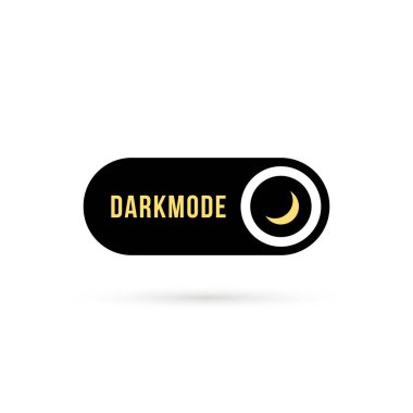 Basit bir siyah mod anahtar simgesi. Düz minimal tarz trend modern logottip grafik tasarımı beyazda izole edildi. Aygıt arayüzü konsepti koyu veya gece modu ve ui sembolüne geçiş