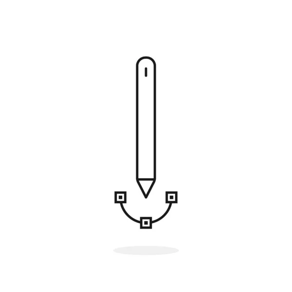 Стилус Тонка Лінія Цифрового Олівця Стиль Плаского Штриху Тенденція Логотип — стоковий вектор