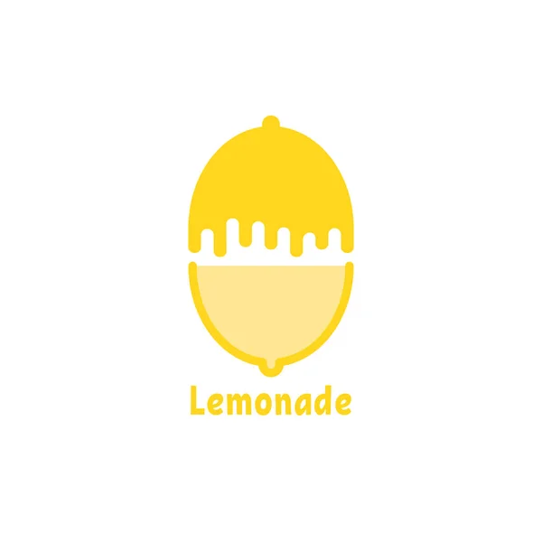 Απλό Κίτρινο Λογότυπο Σαν Λεμονάδα Επίπεδη Τάση Στυλ Κινουμένων Σχεδίων — Διανυσματικό Αρχείο