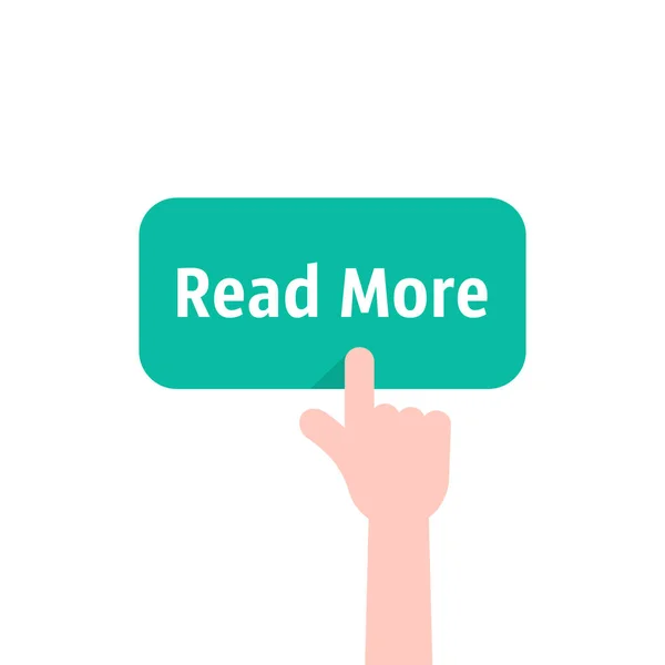 Zeigefinger Auf Grünen Knopf Drücken Mehr Lesen Konzept Einfach Einem — Stockvektor