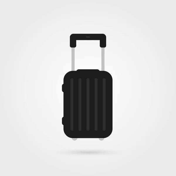 ブラックシンプルな旅行スーツケースのアイコン 旅やレクリエーションのための夏のハンドバッグと海のクルーズのための妥当性の概念 フラットスタイルトレンド現代最小夏時間ケースロゴタイプグラフィックデザイン — ストックベクタ