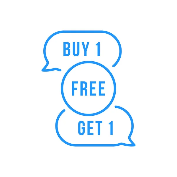 Голубой Bbclike Buy One Get Free Promo Контур Модный Современный — стоковый вектор