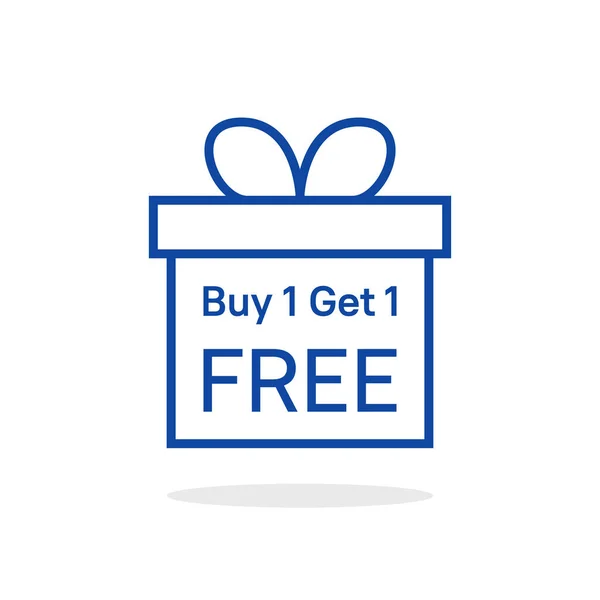 Купите Один Бесплатно Коробочкой Подарков Инсульт Современный Линейный Подарок Логотип Стоковая Иллюстрация