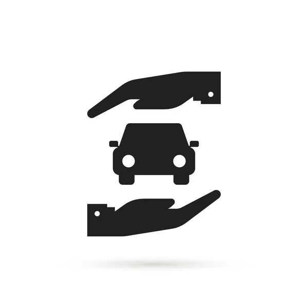 Ícone Seguro Carro Simples Com Braço Tendência Plana Moderno Logotipo —  Vetores de Stock
