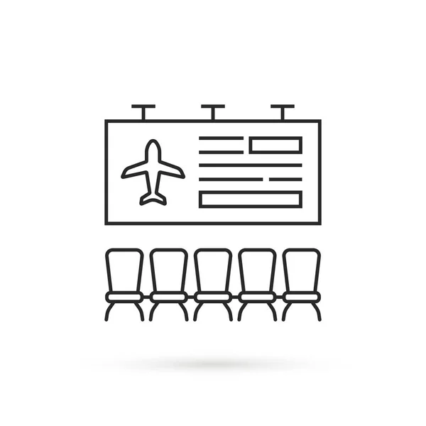 Enkel Tunn Linje Flygplats Lounge Ikon Minimal Lineart Modern Logotyp — Stock vektor