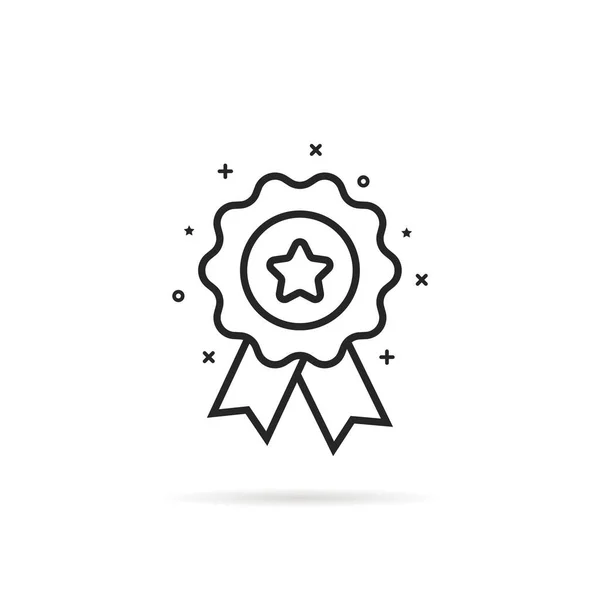 Black Thin Line Rosette Icon Star Concept Challenge Achive Success 免版税图库矢量图片