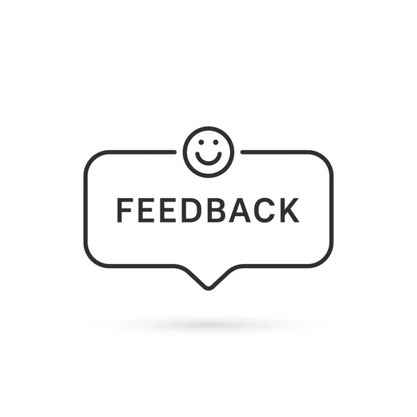 Opinie Jak Uśmiech Liniowej Bańki Minimalna Rekomendacja Klienta Logotyp Graficzny — Wektor stockowy