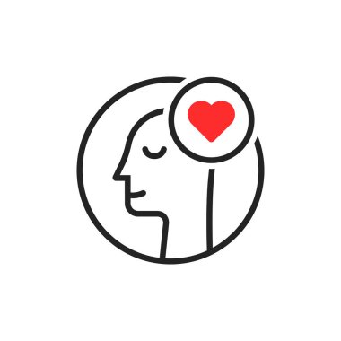 Aşık bir adam doğrusal ikon gibi hisseder. düz çizgi stili trend modern vuruş logoti grafik sanat tasarımı beyaz arka planda izole edildi. Gülümseyen yüzlü ahenk kavramı mı yoksa tutkulu duygusal aşık mı?