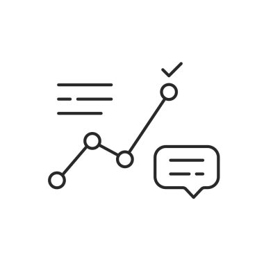 Basit ince çizgi büyük veri analiz raporu. Düz doğrusal modayı takip eden modern logoti grafik tasarım elementi beyaza izole edildi. İstatistik analiz süreci ve verimlilik geliştirme kavramı