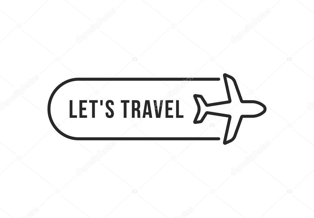 Thin line plane like time to travel icon. flat stroke style trend modern simple transport logotype graphic minimal art design isolated on white background. concept of airplane wing and global aviation