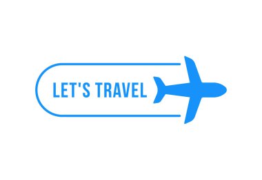 Basit bir seyahat ikonu gibi mavi bir uçak. Uçak kanadı ve havacılık tabelası kavramı. düz hatlı biçim eğilimi beyaz arkaplanda izole edilmiş basit ulaşım logotipi grafik minimal tasarımı