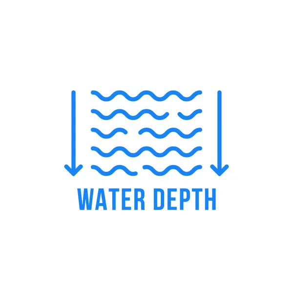 Lineares Wassertiefensymbol Mit Pfeilen Strich Flachen Stil Trend Moderne Logotyp Stockvektor