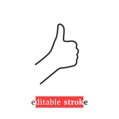 minimal editable stroke thumb up icon. lineart style trend modern simple logotype graphic art design isolated on white background. concept of social media or network button like first place or follow clipart