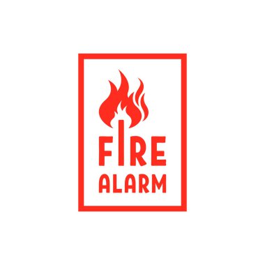 Yangın alarmı gibi basit kırmızı bir çerçeve. düz modern tarz logotip grafik tasarım ögesi beyaz arkaplanda izole edildi