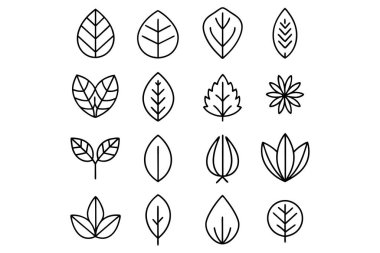 Yaprak Vektörü İllüstrasyon simgesi.