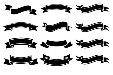 Ribon bayrak vektörünü ve beyaz arkaplanı ayarla