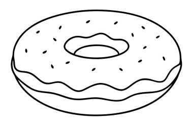 Donut Vektör İllüstrasyonu ve Çizgi Sanatı