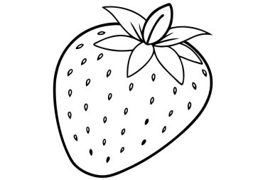 Çilek Vektörü İllüstrasyonu ve Çizgi Sanatı