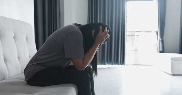 Σχιζοφρένεια Μοναχική Και Λυπημένη Έννοια Της Κατάθλιψης Ψυχικής Υγείας Καταθλιπτική — Φωτογραφία Αρχείου