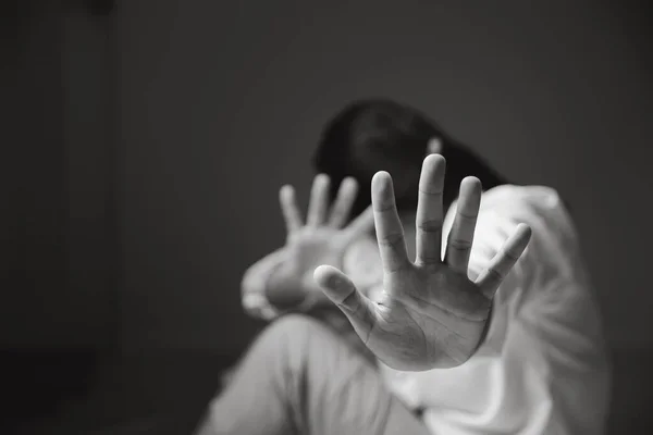 Immagine Bianco Nero Fermare Violenza Contro Donne Concetto Giornata Internazionale — Foto Stock