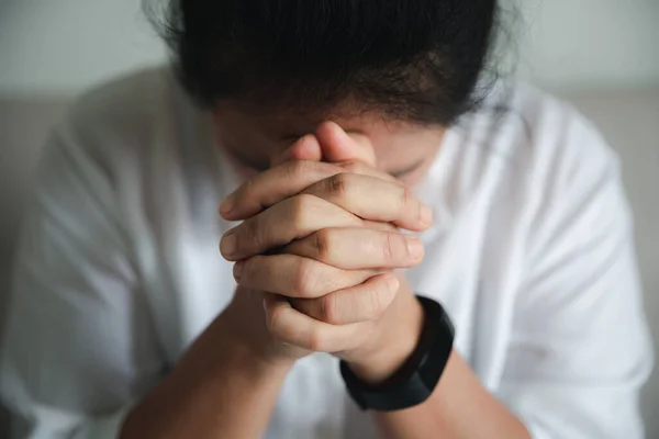 Christian Life Crisis Prayer God Woman Pray God Blessing Wishing — Stock Photo, Image