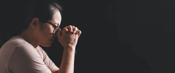 Christelijk Leven Crisis Gebed Tot God Vrouw Bid Voor Gods — Stockfoto