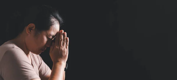 Vie Chrétienne Crise Prière Dieu Femme Priez Pour Que Dieu — Photo