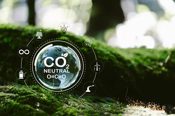 Carbon Netral Dan Bersih Nol Lingkungan Ide Globe Glass Pada Stok Gambar