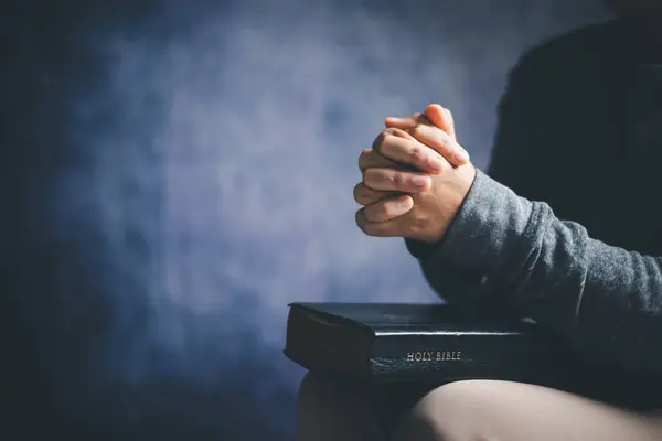 Christelijk Leven Crisis Gebed Tot God Vrouw Aanbidden Voor Gods — Stockfoto