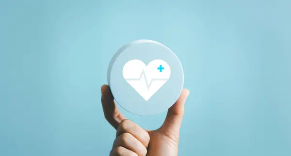 Heart shape with line of cardio gram on blue background, banner and background for heart health, health care, health checkup concept, medicine and health. world heart day, world health day.