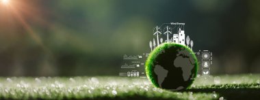 Yeşil enerjiye yatırım, iklim değişikliğinin, ekonomiyi şekillendirmenin ve sanayiyi dönüştürmenin yol açtığı büyüyen bir iş kavramı. business, climate, green, change, invest, economy, concept, fon, energy.