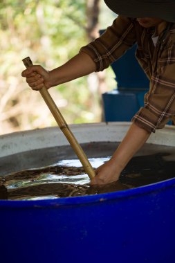 Akıllı çiftçi tekniklerini kapatın kahve makineleri kızartma aletleri kuru güneş ışınları güneş ışığı güneş ışığı taze bahçe tarımı çiftçi kavramı çiftliği arka planını bulanıklaştırıyor
