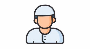 İnsanların işaret sembolü olan animasyon Müslümanlar. Hac, ramazan, müslüman, ramazan, islam, mübarek, kareem, din, kutlama, oruç, kültür, din, müslüman ve bayram için uygundur.