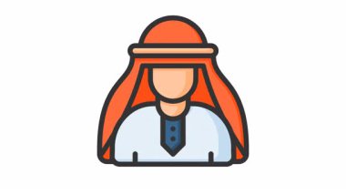 İnsanların işaret sembolü olan animasyon Müslümanlar. Hac, ramazan, müslüman, ramazan, islam, mübarek, kareem, din, kutlama, oruç, kültür, din, müslüman ve bayram için uygundur.