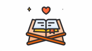 Kutsal işaret sembollü animasyon Kuran. Hac, ramazan, müslüman, ramazan, islam, mübarek, kareem, din, kutlama, oruç, kültür, din, müslüman ve bayram için uygundur.