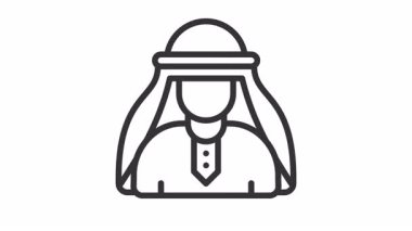 İnsanların işaret sembolü olan animasyon Müslümanlar. Hac, ramazan, müslüman, ramazan, islam, mübarek, kareem, din, kutlama, oruç, kültür, din, müslüman ve bayram için uygundur.