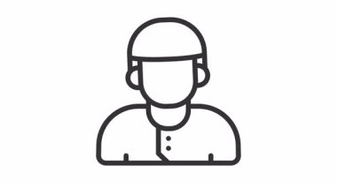 İnsanların işaret sembolü olan animasyon Müslümanlar. Hac, ramazan, müslüman, ramazan, islam, mübarek, kareem, din, kutlama, oruç, kültür, din, müslüman ve bayram için uygundur.