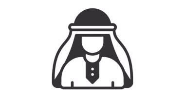 İnsanların işaret sembolü olan animasyon Müslümanlar. Hac, ramazan, müslüman, ramazan, islam, mübarek, kareem, din, kutlama, oruç, kültür, din, müslüman ve bayram için uygundur.