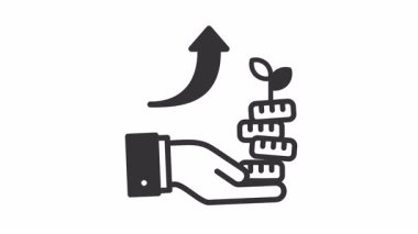 Kırmızı oklu el yapımı para fabrikası, büyümeyi, ilerlemeyi ve çevre dostu kavramları sembolize ediyor. Sürdürülebilirlik, büyüme, yatırım ve iş için elverişli