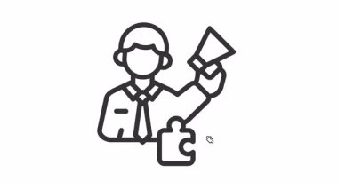 İşçi ve yönetici imzasıyla animasyon iş koordinasyonu. Maliye, çalışan, yönetim, takım çalışması, ofis, liderlik, lider, şirket, yönetici, istihdam, kalkınma ve işletme için uygundur