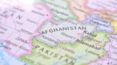 Afganistan 'ın Yeri, Kırmızı Pin Noktalı Siyasi Harita