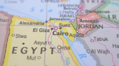 Seyahat Kavramı İtiş İğnesi Kahire 'nin Siyasi Haritasını Gösteriyor
